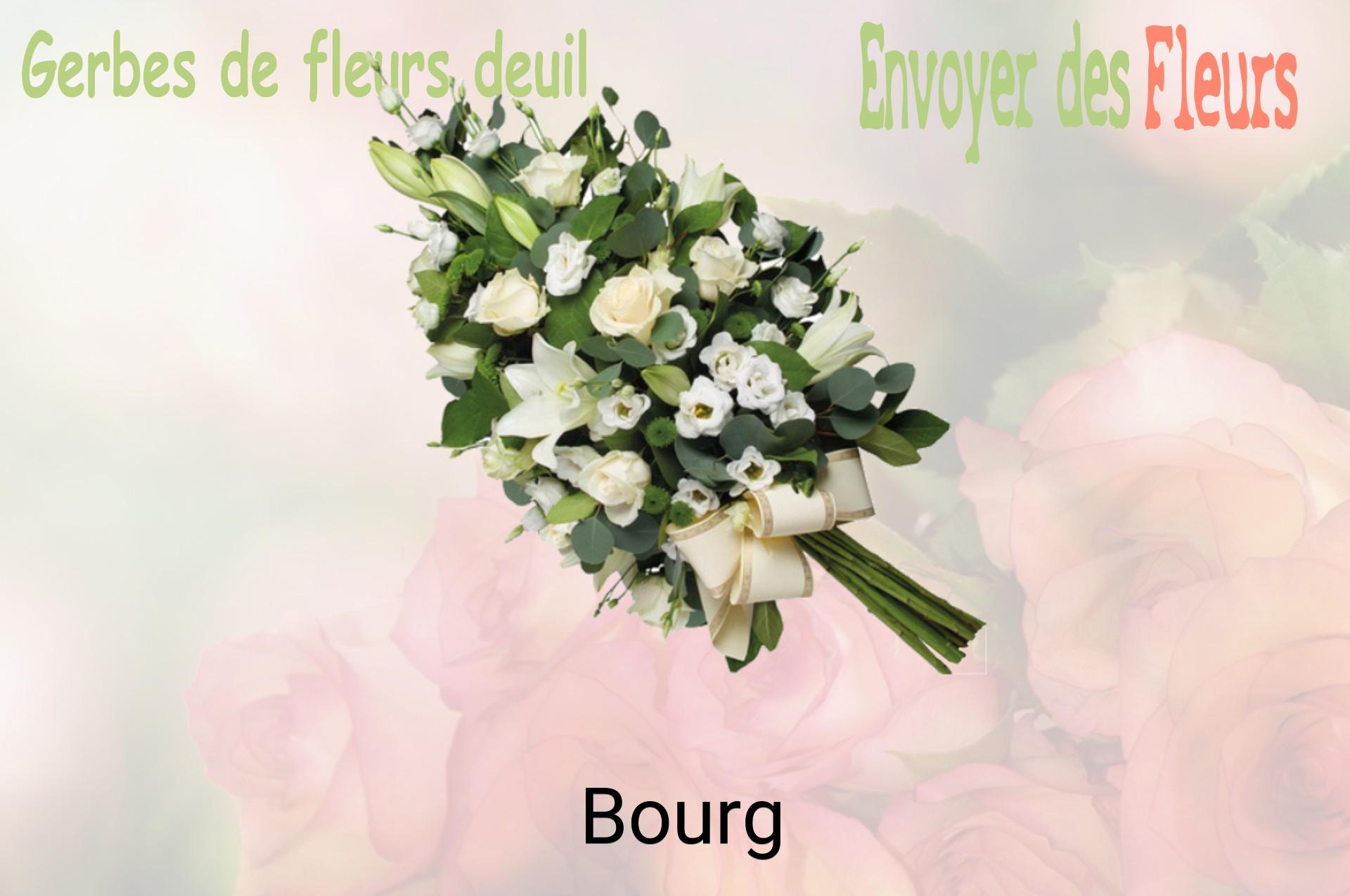 Gerbe de fleurs de deuil livrée à Bourg